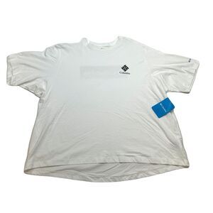 Columbia North Cascades T-Shirt 2XL White Framed‎ Half Tone Cotton Relaxed $30